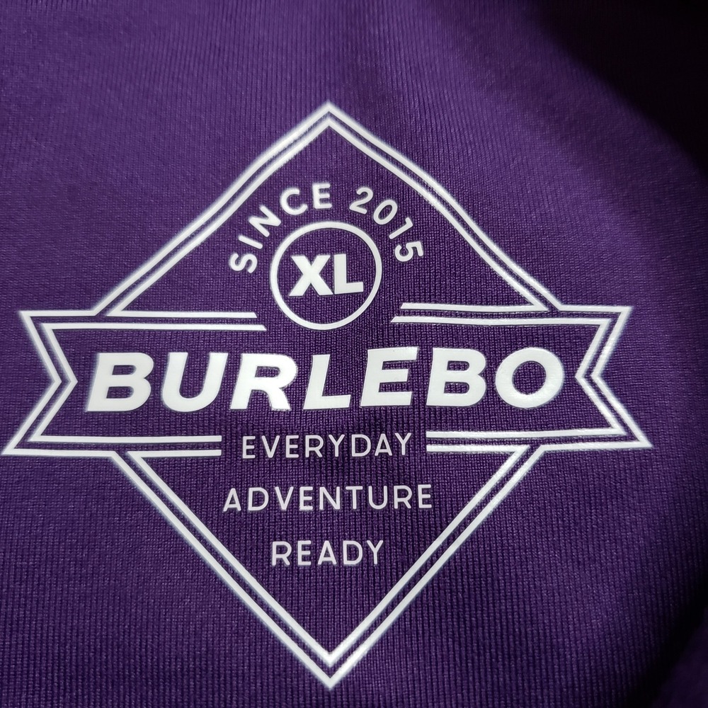 Burlebo Mens XL Purple Performance Polo Shirt Snap Pocket Stretch Golf Preppy - Picture 6 of 9